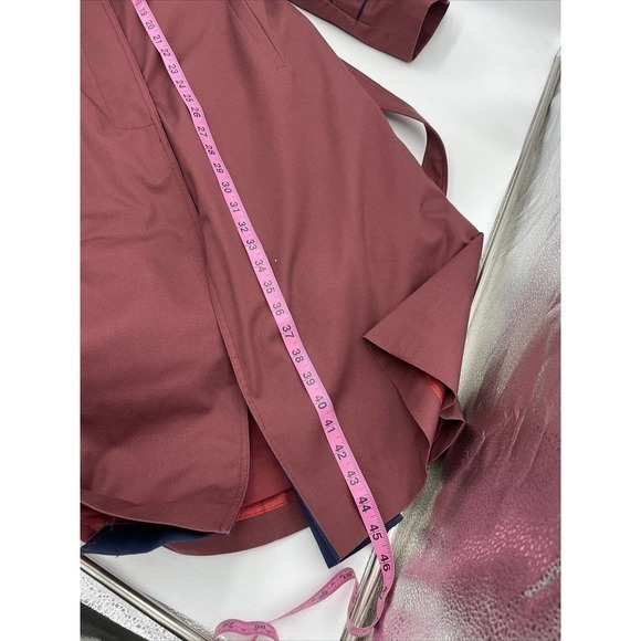 Vintage Sport Ease Fashions Goose Down Trench Coat Maroon Made in Canada Size 14 - Picture 15 of 16